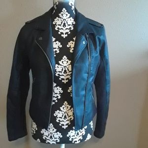 Justice leather look waist length jacket